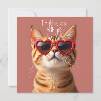 Cartes Pour Fêtes Annuelles La Saint-Valentin du chat impertinent