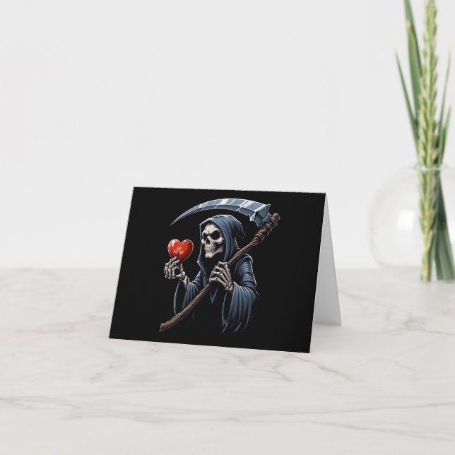 Cartes Pour Fêtes Annuelles La Saint Valentin Grande Faucheuse (Devant)