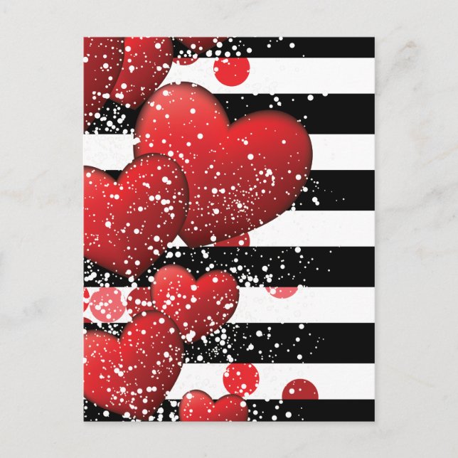 Cartes Pour Fêtes Annuelles La Saint-Valentin rayée de luxe (Devant)
