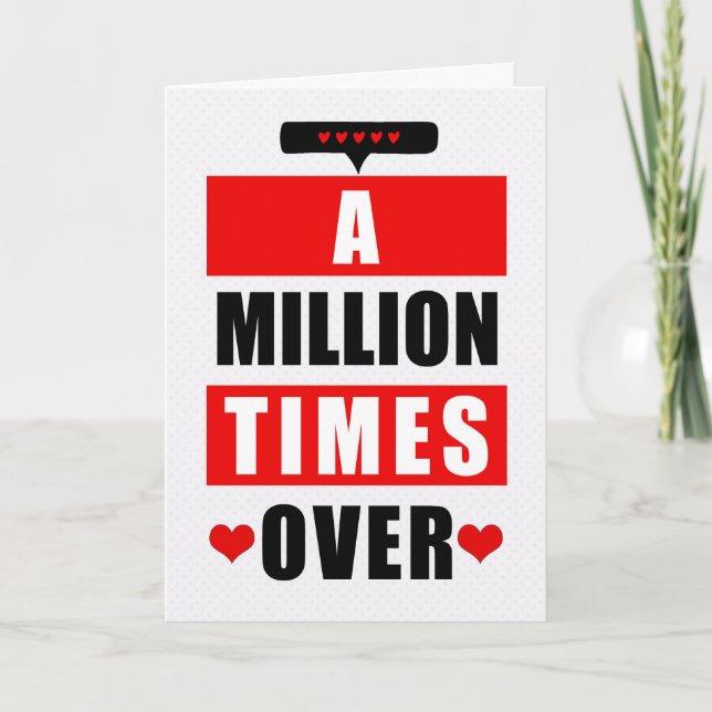 Cartes Pour Fêtes Annuelles La Saint Valentin romantique un million de fois (Devant)