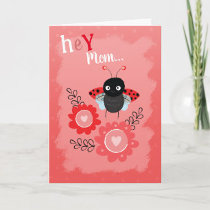 Cartes Pour Fêtes Annuelles La Saint Valentin, un joli Ladybug pour maman