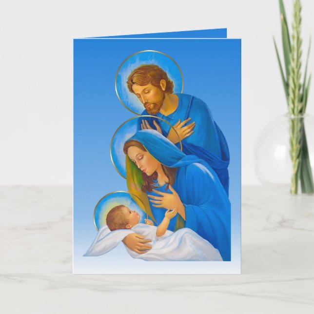 Cartes Pour Fêtes Annuelles La Sainte Famille - Nativité - Naissance du bébé J (Devant)