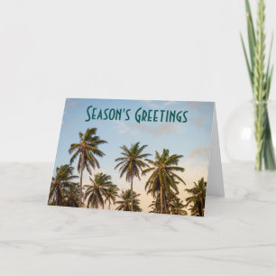 Cartes Pour Fêtes Annuelles La salutation de la saison avec des palmiers