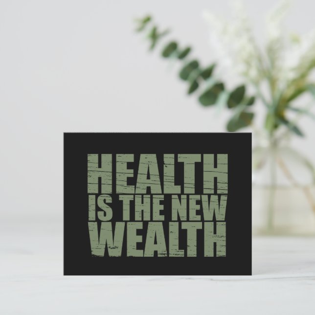 Cartes Pour Fêtes Annuelles La santé est la nouvelle richesse (Debout devant)