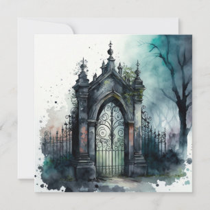 Cartes Pour Fêtes Annuelles La série de portes du cimetière gothique Design 11