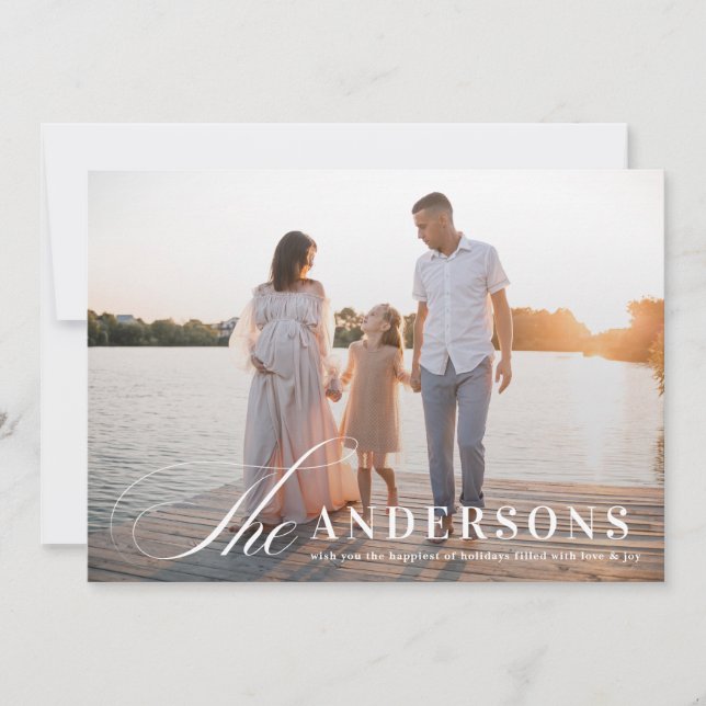 Cartes Pour Fêtes Annuelles La simple et élégante photo de Noël (Devant)