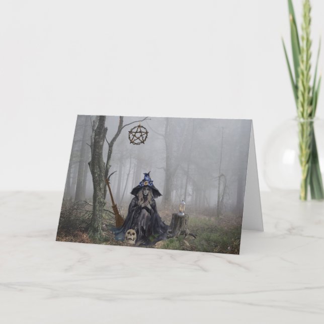 Cartes Pour Fêtes Annuelles La sorcière de l'Halloween des Bois (Devant)