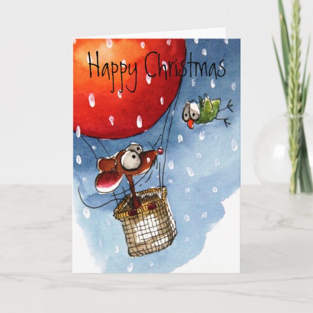 Cartes Pour Fêtes Annuelles La souris vole (Devant)