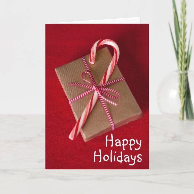 Cartes Pour Fêtes Annuelles La sucrerie peut sur le cadeau de Noël (Devant)