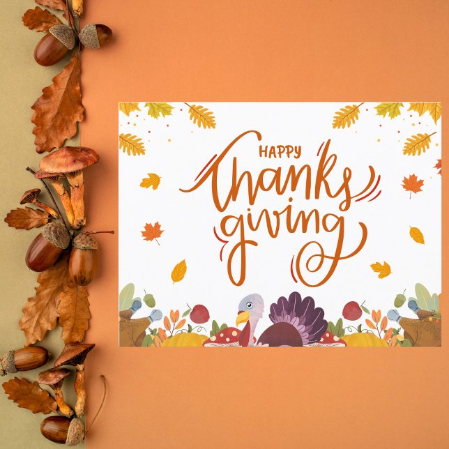 Cartes Pour Fêtes Annuelles La Turquie lunatique et l'automne quittent Thanksg (Créateur téléchargé)