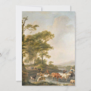 Cartes Pour Fêtes Annuelles La vache et leur bergère à la rivière