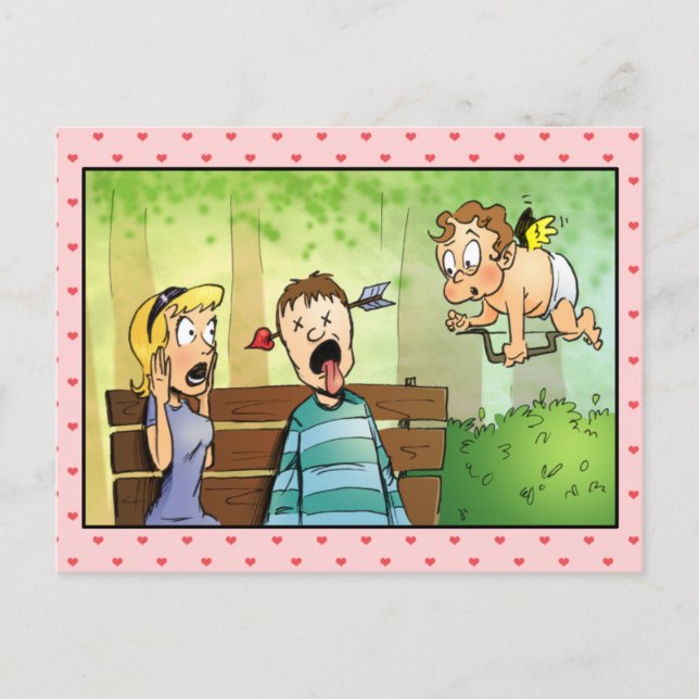 Cartes Pour Fêtes Annuelles La Valentine de la flèche de Cupidon (Devant)