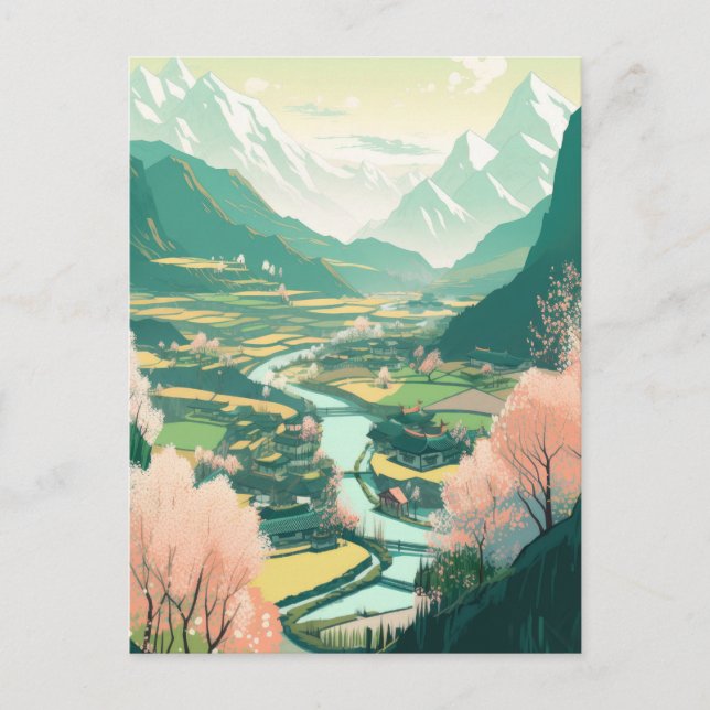 Cartes Pour Fêtes Annuelles La vallée de Sakura (Devant)