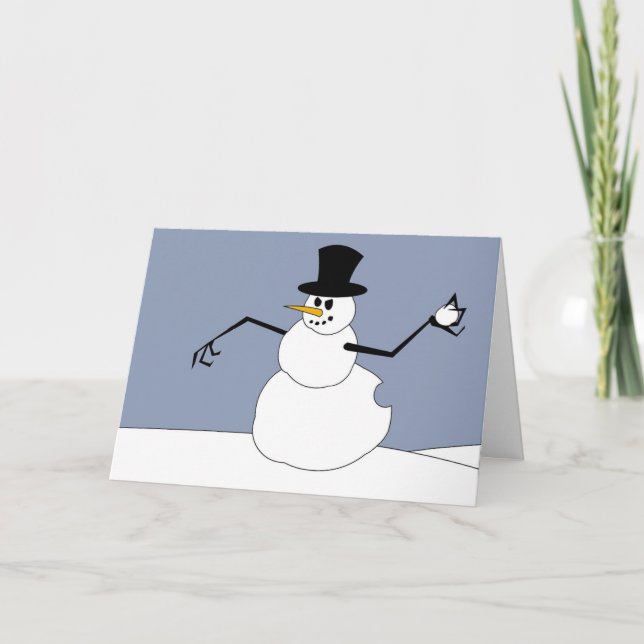 Cartes Pour Fêtes Annuelles La vengeance du bonhomme de neige (Devant)