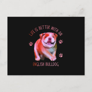 Cartes Pour Fêtes Annuelles La Vie Est Meilleure Avec Le Chien-Putain Anglais