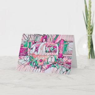 Cartes Pour Fêtes Annuelles La Vie Hippie Est Un Voyage Juste Pink Green Campe
