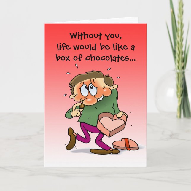 Cartes Pour Fêtes Annuelles La vie sans toi Drôle Caricature Valentine (Devant)