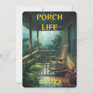CARTES POUR FÊTES ANNUELLES LA VIE SUR LE PORCHE JOUR PLUVIEUX
