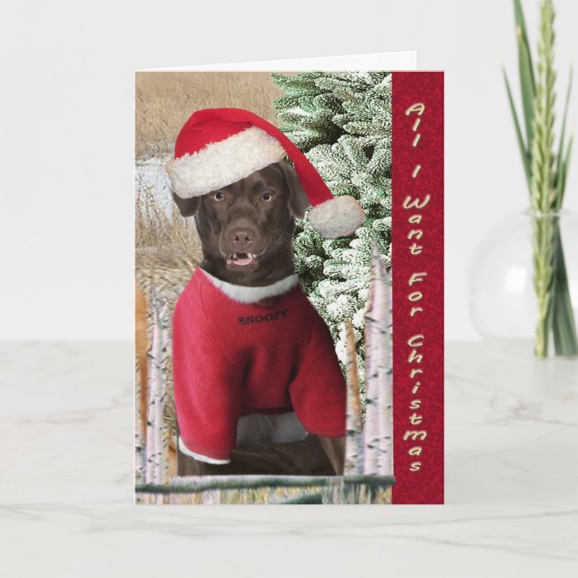 Cartes Pour Fêtes Annuelles Lab veut deux dents avant (Devant)