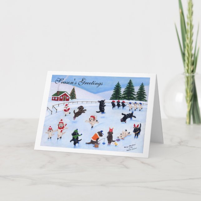 Cartes Pour Fêtes Annuelles Laboratoires de patinage sur glace de Noël (Devant)