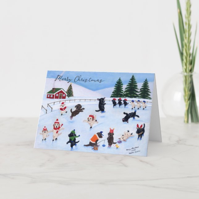 Cartes Pour Fêtes Annuelles Laboratoires de patinage sur glace de Noël (Devant)