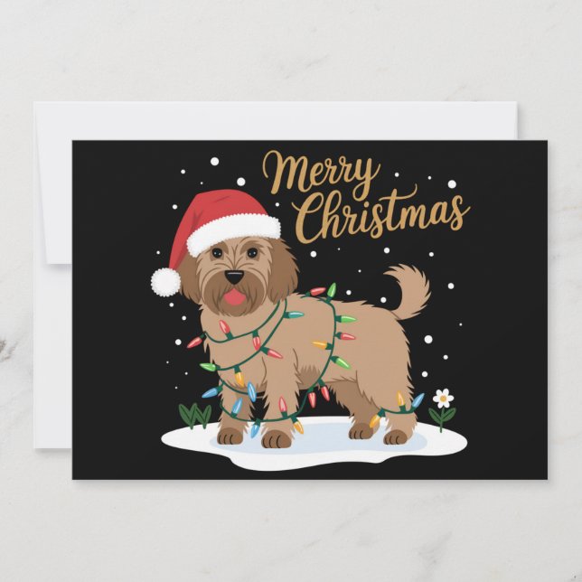 Cartes Pour Fêtes Annuelles Labradoodle Joyeux Noël Funny Noël Amoureux des ch (Devant)
