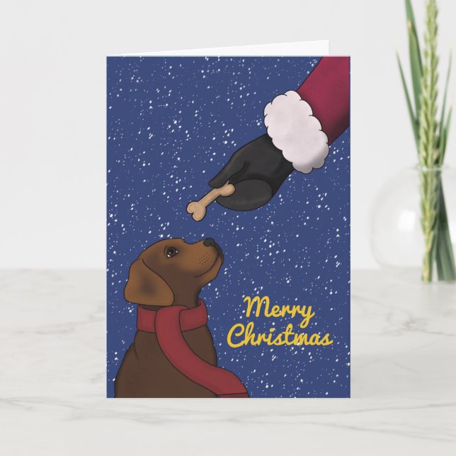 Cartes Pour Fêtes Annuelles Labrador Chocolat Retriever Chien Noël (Devant)