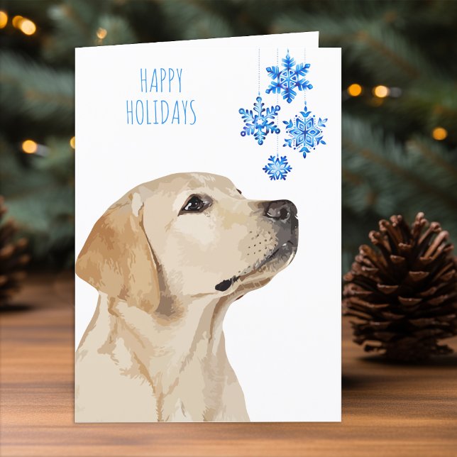 Cartes Pour Fêtes Annuelles Labrador Christmas Card Yellow Labrador (Créateur téléchargé)