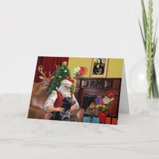 Cartes Pour Fêtes Annuelles Labrador du Père Noël (Noir)