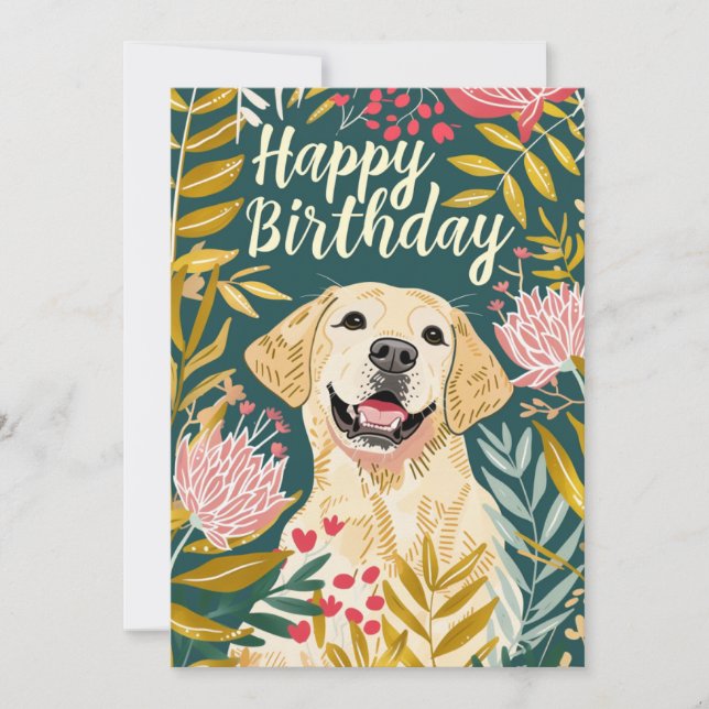 Cartes Pour Fêtes Annuelles Labrador Joyeux anniversaire (Devant)