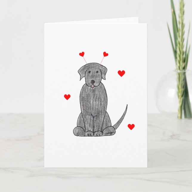 Cartes Pour Fêtes Annuelles Labrador Retriever Black Valentine Ears (Devant)
