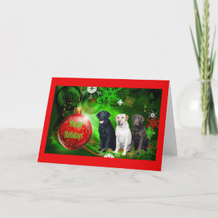 Cartes Pour Fêtes Annuelles Labrador Retriever Christmas Card Red Ball10