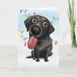 Cartes Pour Fêtes Annuelles Labrador Retriever (Noir) Noël