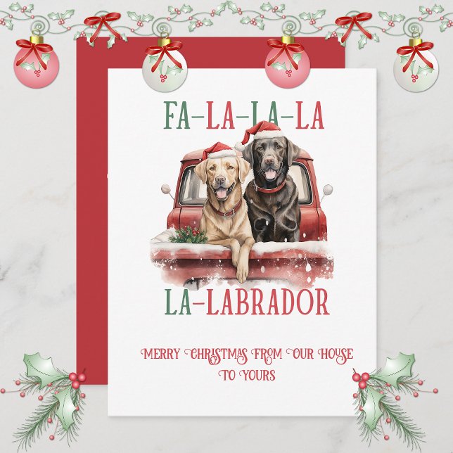 Cartes Pour Fêtes Annuelles Labrador Retriever Whimsical Christmas | (Créateur téléchargé)