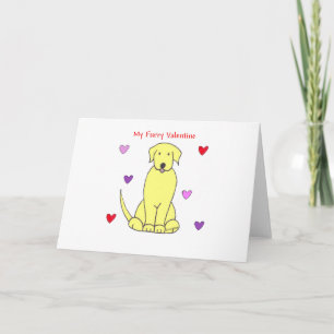Cartes Pour Fêtes Annuelles Labrador Retriever Yellow Furry Valentine
