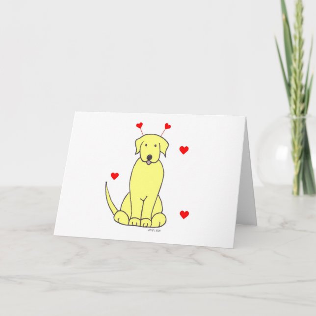 Cartes Pour Fêtes Annuelles Labrador Retriever Yellow Valentine Ears Card (Devant)