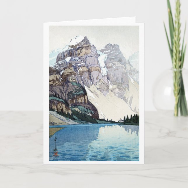 Cartes Pour Fêtes Annuelles Lac Moraine, Hiroshi Yoshida, coupe de bois (Devant)