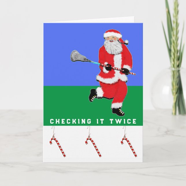 Cartes Pour Fêtes Annuelles Lacrosse Noël (Devant)