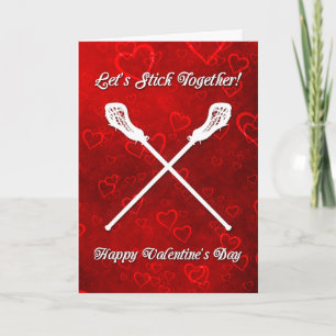 Cartes Pour Fêtes Annuelles Lacrosse Stick Together Valentines Day Card