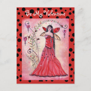 Cartes Pour Fêtes Annuelles Lady love bug valentine fairy postcard by Renee