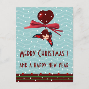 Cartes Pour Fêtes Annuelles ladybug kawaii salutations