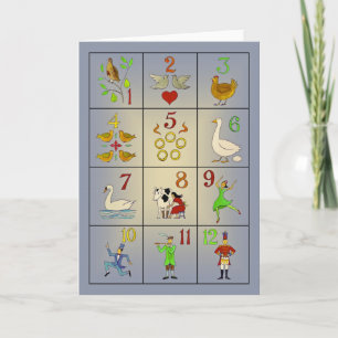 Cartes Pour Fêtes Annuelles L'affiche des douze jours de Noël