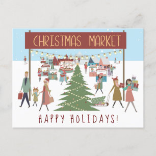 Cartes Pour Fêtes Annuelles L'agitation du marché de Noël