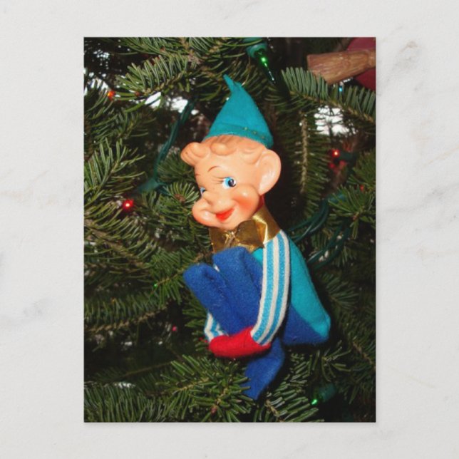 Cartes Pour Fêtes Annuelles L'aide de Père Noël (Devant)