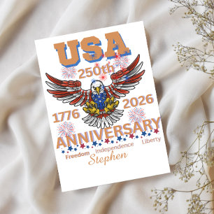 Cartes Pour Fêtes Annuelles L'aigle chauve pour le 250e anniversaire de l'Amér