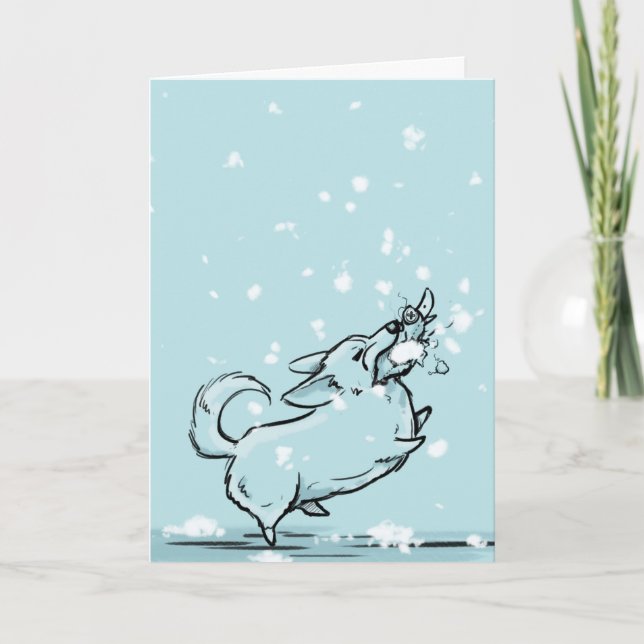 Cartes Pour Fêtes Annuelles Laisse-Le Neiger ! (Devant)