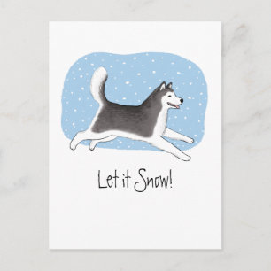Cartes Pour Fêtes Annuelles "Laisse-le neiger !" Conception joyeuse de chien
