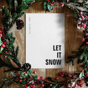 Cartes Pour Fêtes Annuelles Laisse-le neiger Noël Minimaliste Nettoyant Simp