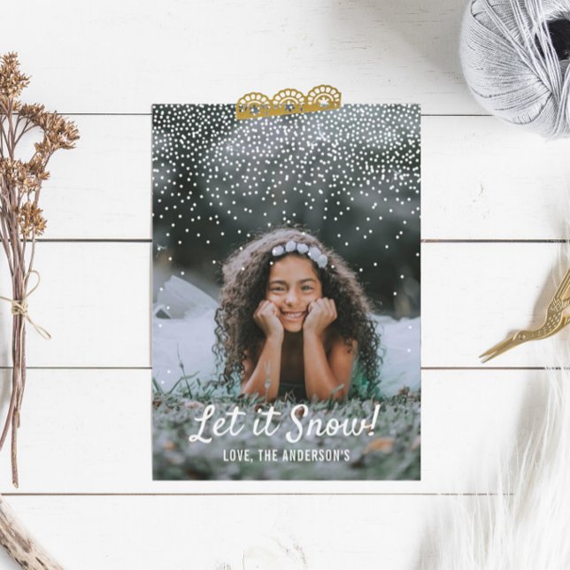 Cartes Pour Fêtes Annuelles Laisse-Le Neiger ! Noël photo moderne (Créateur téléchargé)