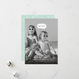 Cartes Pour Fêtes Annuelles Laisser Il Neige Whimsical Funny Plage Tropicale P